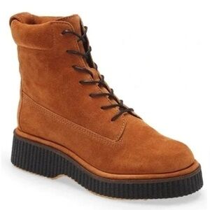 rag & bone Tan Suede Lace-Up Platform Boots
